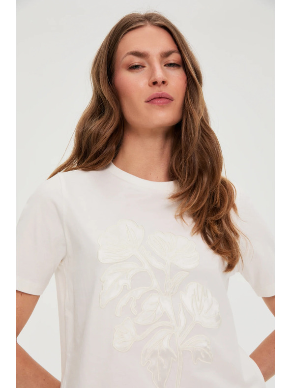 Moodo Bluse mit Applikation weiß Moodo