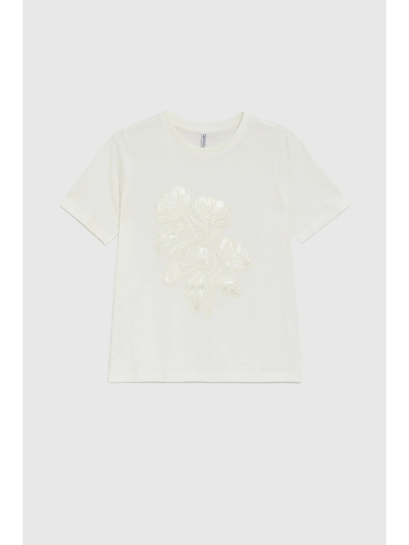 Moodo Bluse mit Applikation weiß Moodo