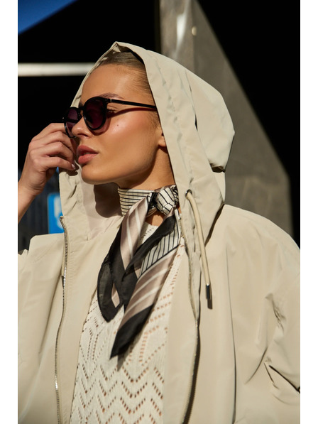 Moodo Dünne Jacke mit Kapuze beige Moodo