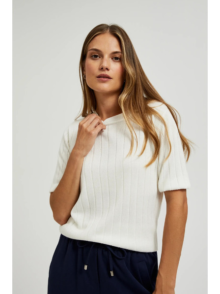 Moodo Viskose-Pullover mit metallischem Faden weiß Moodo