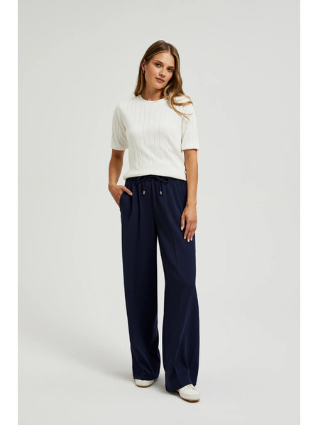 Moodo Viskose-Pullover mit metallischem Faden weiß Moodo