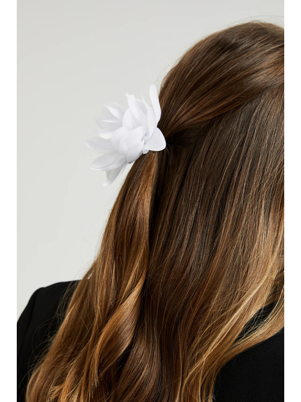 Moodo Brosche mit Materialblüte weiß Moodo