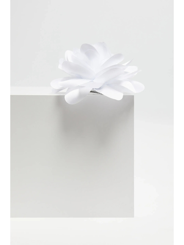 Moodo Brosche mit Materialblüte weiß Moodo