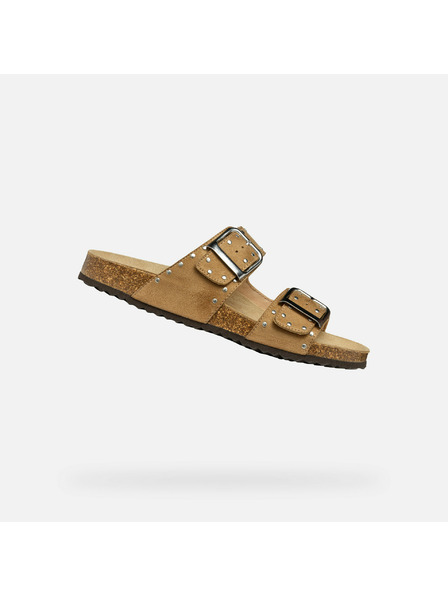 Geox Cremefarbene Damen-Hausschuhe Geox Brionia R