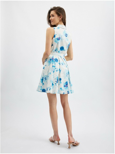 Orsay Blau-weißes geblümtes Damenkleid ORSAY