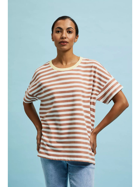 Moodo Gestreifter Sweatshirt Braun Moodo