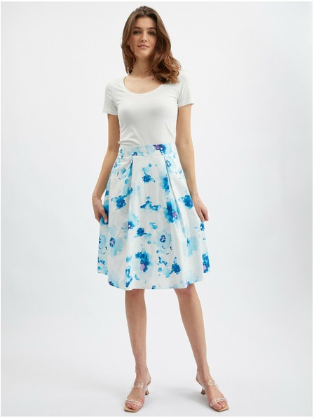 Orsay Blauer und weißer geblümter Damenrock ORSAY