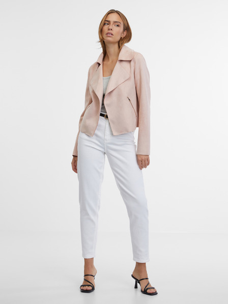 Orsay Hellrosa Damenjacke aus Veloursleder ORSAY