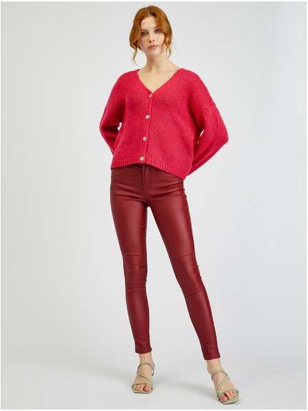 Orsay Dunkelrosa lockere Damen-Strickjacke ORSAY