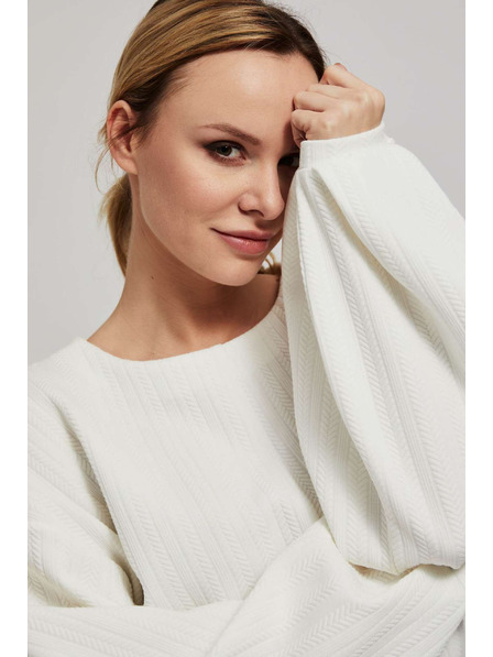 Moodo Sweatshirt mit Puffärmeln Perlmutt Moodo