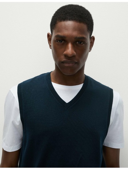 Marks & Spencer Marks & Spencer ärmelloser Pullover aus reiner Baumwolle navy blau