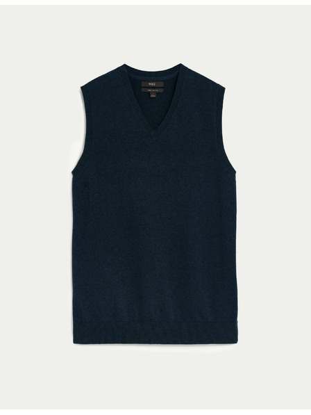 Marks & Spencer Marks & Spencer ärmelloser Pullover aus reiner Baumwolle navy blau