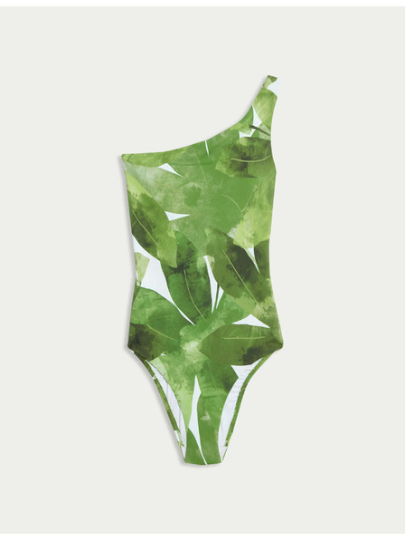 Marks & Spencer Bedruckter verstärkter Badeanzug mit einer Träger Marks & Spencer Grün
