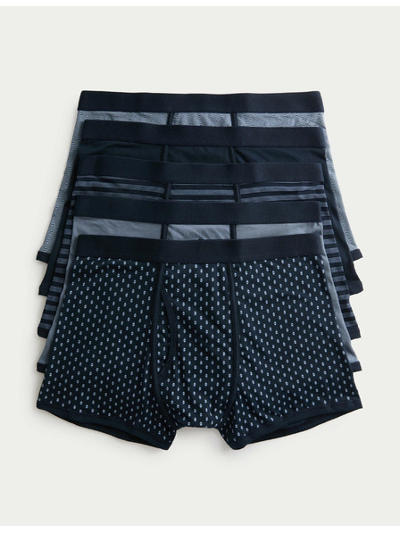 Marks & Spencer Boxershorts aus Baumwolle mit Stretch und geometrischem Muster, 5er-Pack von Marks & Spencer blau