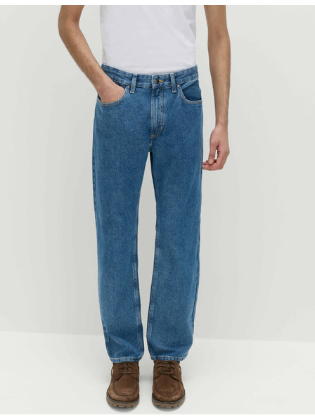 Marks & Spencer Glatte Jeans in geradem Schnitt, aus reiner Baumwolle Marks & Spencer blau