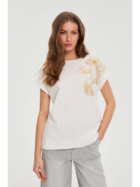 Moodo Bluse mit Druck weiß Moodo