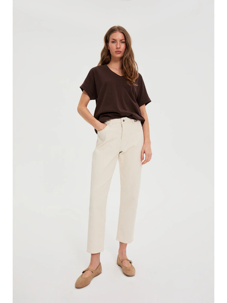 Moodo T-Shirt mit Ausschnitt braun Moodo