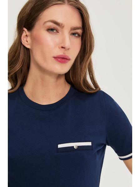 Moodo Baumwoll-T-Shirt dunkelblau Moodo