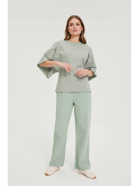 Moodo Bluse mit breiten Ärmeln olivgrün Moodo