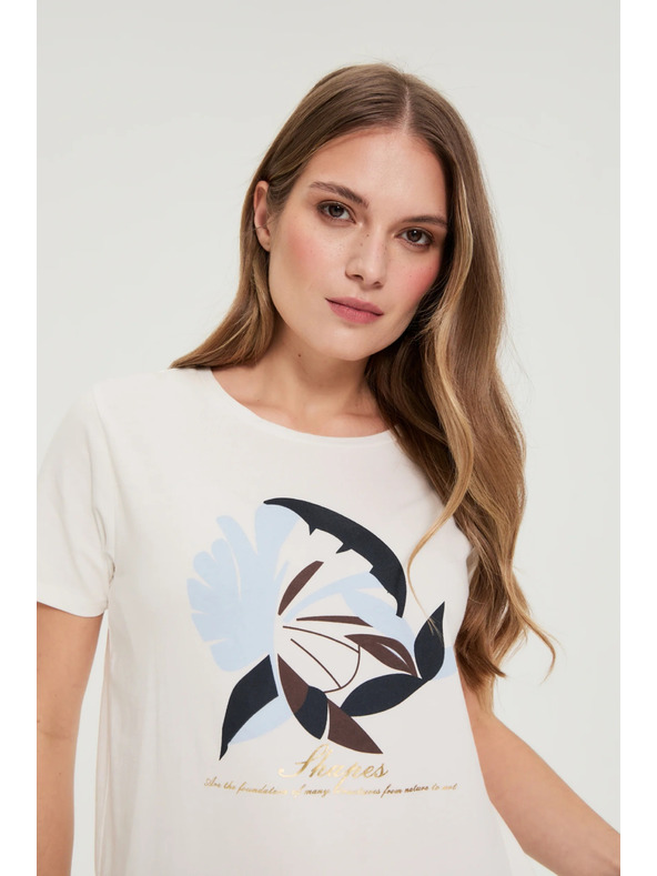 Moodo Bluse mit Druck weiß Moodo