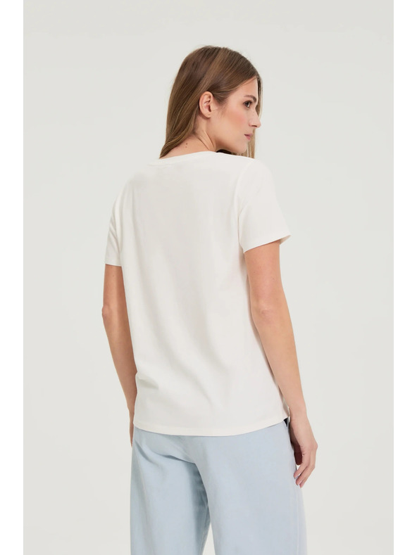 Moodo Bluse mit Druck weiß Moodo