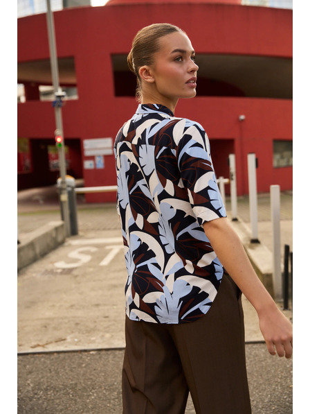 Moodo Gemustertes Hemd dunkelblau Moodo