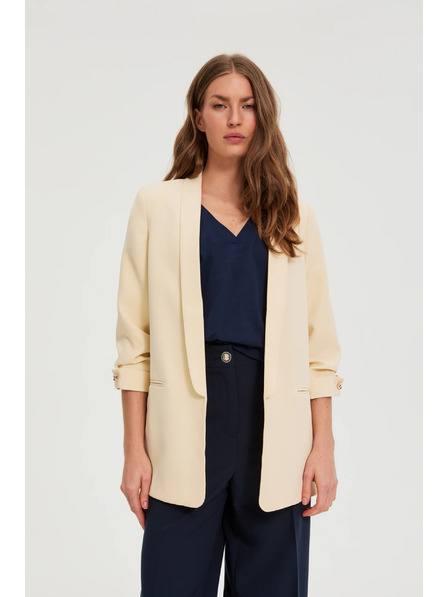 Moodo Blazer mit gerafften Ärmeln gelb Moodo