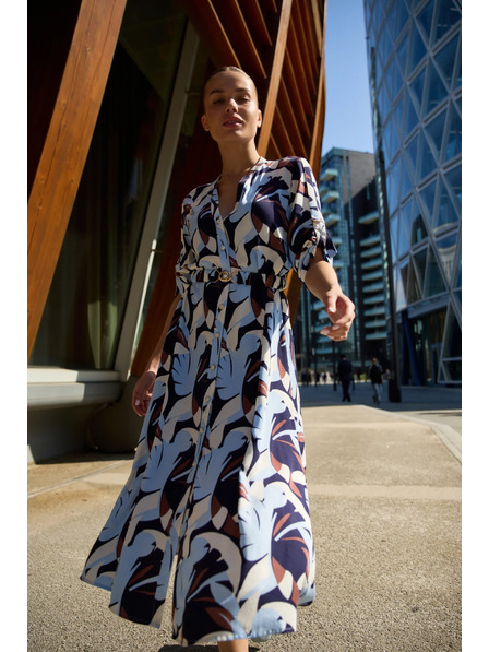 Moodo Dunkelblues Viskosekleid Moodo