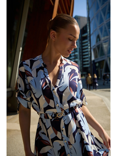 Moodo Dunkelblues Viskosekleid Moodo