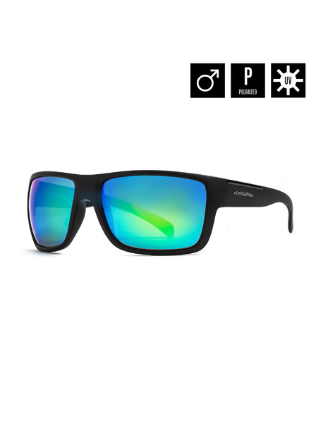 Horsefeathers Sonnenbrille Zenith - matt black/mirror green