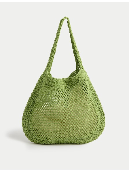 Marks & Spencer Gewebte Einkaufstasche Marks & Spencer grün