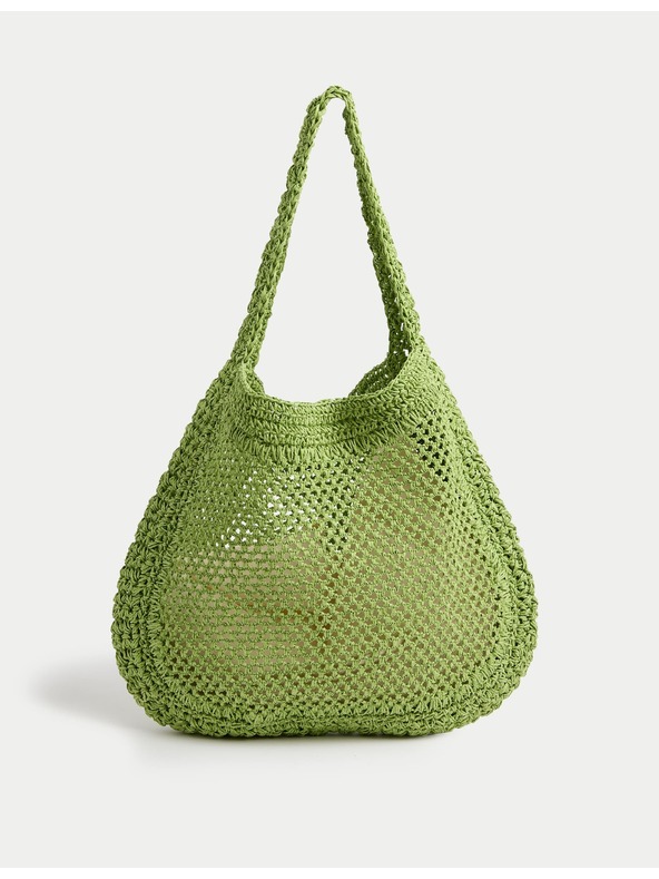 Marks & Spencer Gewebte Einkaufstasche Marks & Spencer grün