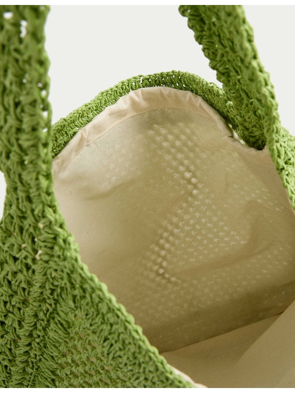 Marks & Spencer Gewebte Einkaufstasche Marks & Spencer grün