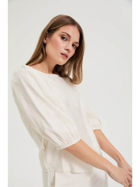 Moodo Hemd mit Puffärmeln creme Moodo