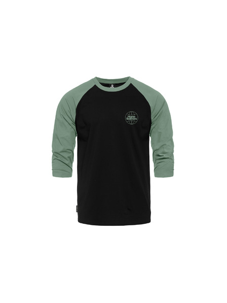 Horsefeathers Shirt Global Raglan - black/iceberg green