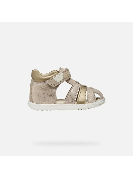 Geox Beige Mädchen-Sandalen für erste Schritte Geox Sandal Macchia