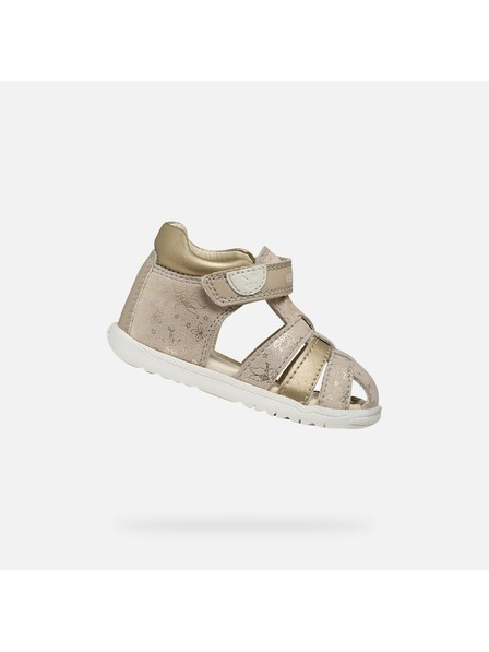 Geox Beige Mädchen-Sandalen für erste Schritte Geox Sandal Macchia