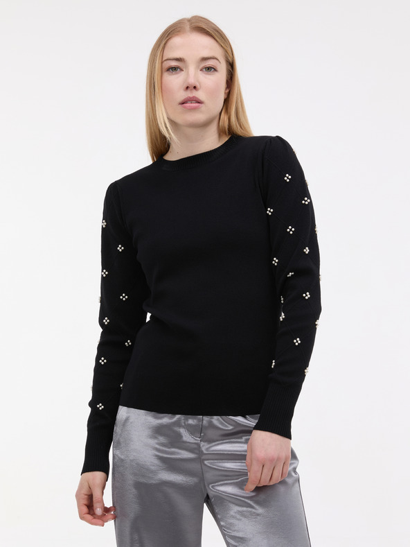 Orsay Schwarzer Damenpullover mit Applikation ORSAY