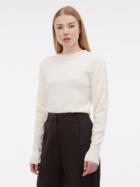 Orsay Cremefarbener Damenpullover mit Applikation ORSAY