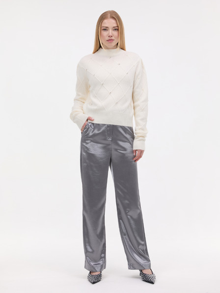 Orsay Cremefarbener Damenpullover mit Applikation ORSAY