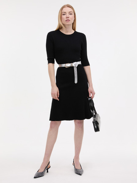 Orsay Schwarzes knielanges Damenkleid ORSAY