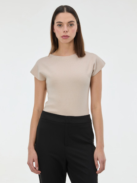 Orsay Beigefarbener Damenpullover ohne Ärmel ORSAY