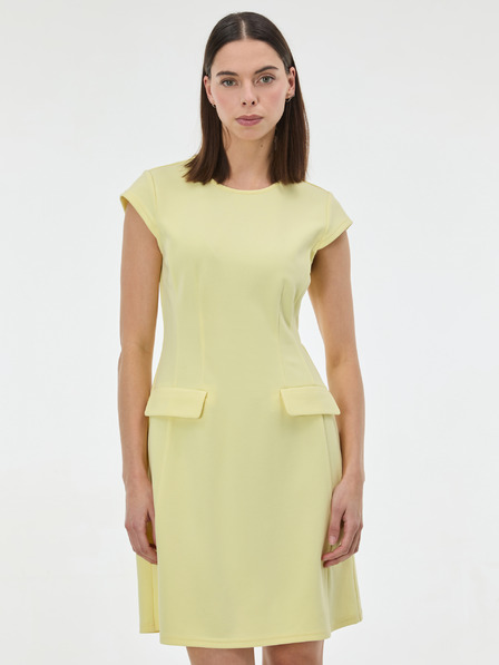 Orsay Gelbes Damen-Kleid bis zum Knie ORSAY