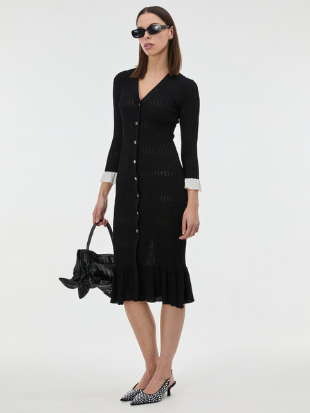 Orsay Schwarzes Damen-Strickmidikleid ORSAY