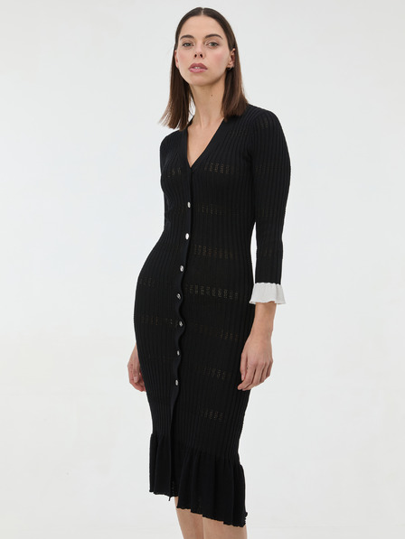 Orsay Schwarzes Damen-Strickmidikleid ORSAY