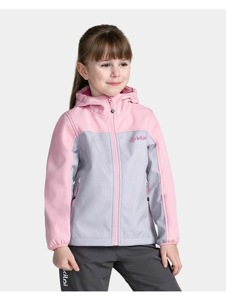Kilpi Graue und rosafarbene Softshell-Jacke für Mädchen Kilpi RAVIA-J