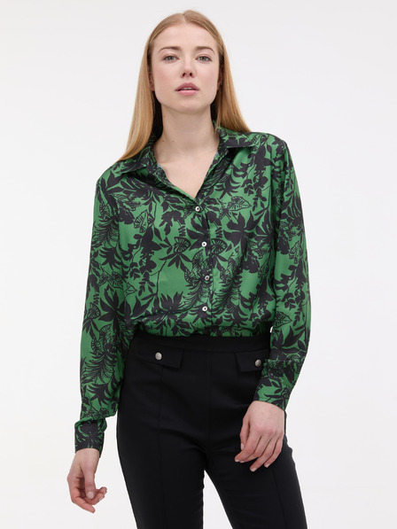 Orsay Grüne gemusterte Damenbluse ORSAY