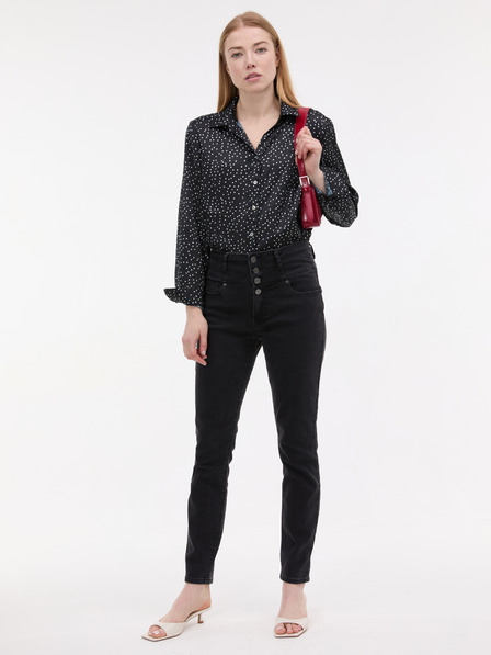 Orsay Schwarze gemusterte Damenbluse ORSAY