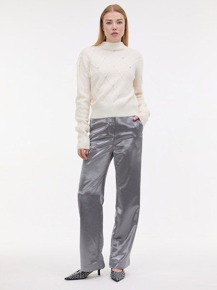 Orsay Silberne Satin-Damenhose ORSAY