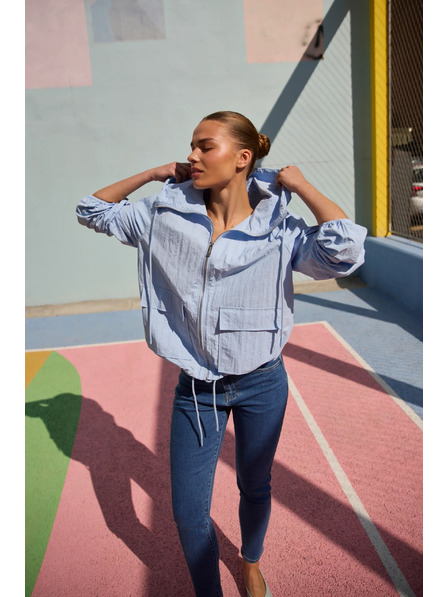 Moodo Jacke mit Kapuze hellblau Moodo